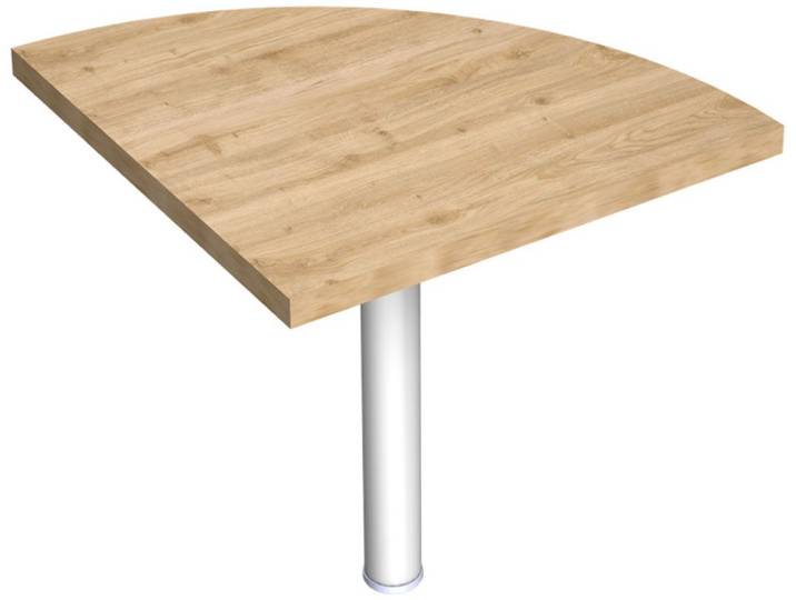 Tischelement HOME AFFAIRE Easy, 68 x 68 cm, Verbindungstisch, Anbautisch, Eckverbindung , braun (eiche cadiz dekor, weiß, eiche cadiz dekor), B:68cm H:74cm T:68cm, Tische, Tischelement, mit Stützfuss, Ecke abgerundet-Viertelkreis, Tischplatte 38 mm stark