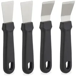 Relaxdays Reinigungsschaber 4er Set Schwarz,Silber