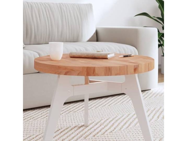 PTUGUOF Tischplatte Ø60x4 cm Rund Massivholz Buche Glatte Oberfläche, Feuchttuch-Reinigung, Vielseitig für Couchtisch oder Möbelprojekte