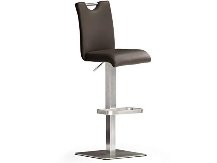 Robas Lund Barhocker Braun mit Lehne Barstuhl drehbar 180 Grad, Hocker höhenverstellbar, PU BAR.DO