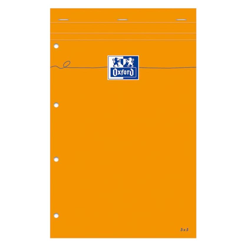 Oxford Notizblock, 210 x 315, kariert, 80 Blatt, orange (A4, Kariert, Kein Einband) (100106283)
