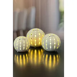 Lichtkugel Burano 18cm LED creme