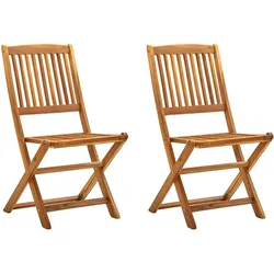 vidaXL Klappbare Gartenstühle 2 Stk. Massivholz Akazie