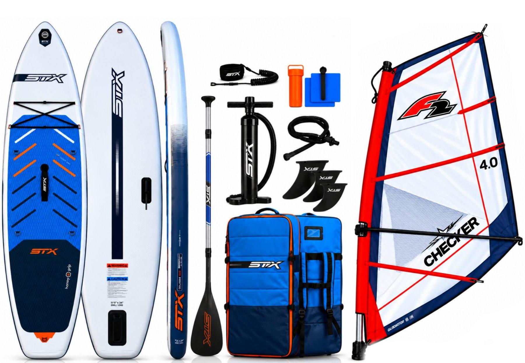 STX WS Hybrid Cruiser Family 11'2 F2 Checker 4m² Segel SUP Windsurf Komplettset