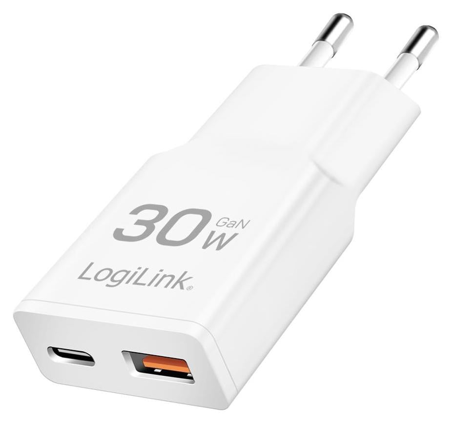 LogiLink PA0348 USB-stopcontactadapter met 1x USB-C (PD) en 1x USB-A (QC)