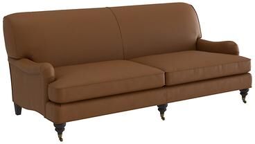 Janelle Leather Sofa - Saddle Leather, Saddle Walnut - Ballard Designs