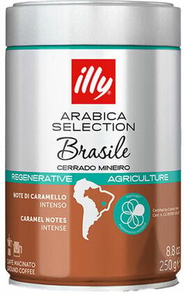 cafeIlly Illy – Gemahlener Kaffee - Brasil Cerrado Mineiro - 250 G - MaxiCoffee