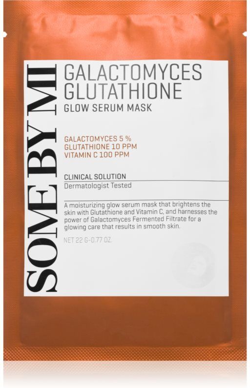 Some By Mi Galactomyces Glutathione Glow Serum Mask brightening sheet mask for sensitive and dry skin 22 g