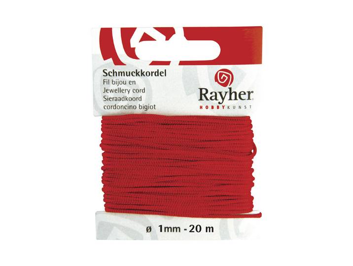 Rayher Schmuckkordel Rot ⌀ 1 mm 20 m