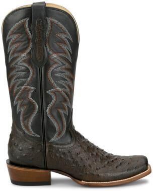 "Tony Lama Ranchero 13"" Arena Toe (Men's) Casual in Umber/Black/Ostrich, Size 9 E2, Genuine Exotic/Leather"