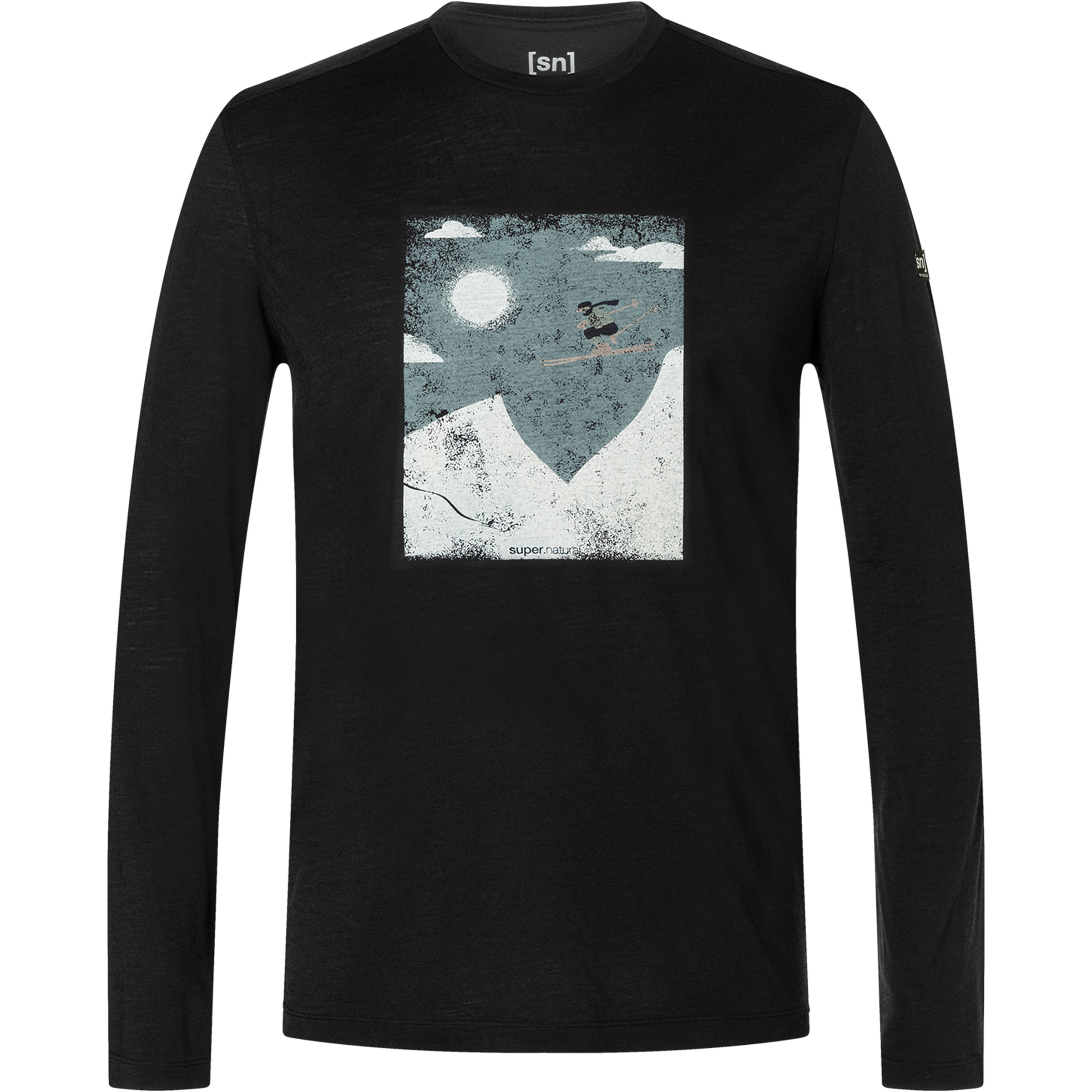 Super.Natural Ski Jump Herren Longsleeves schwarz Größe S Hautfreundlich Merinowolle