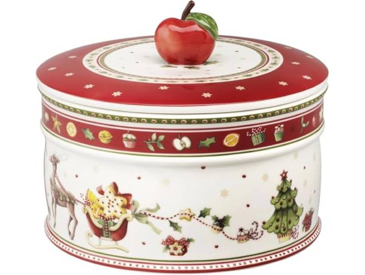 Villeroy & Boch - Winter Bakery Delight Plätzchendose bunt, Gebäckdose Weihnachtlich groß, Keksdose Keramik Weihnachten für Plätzchen, Gebäck und Kekse, Premium Porzellan