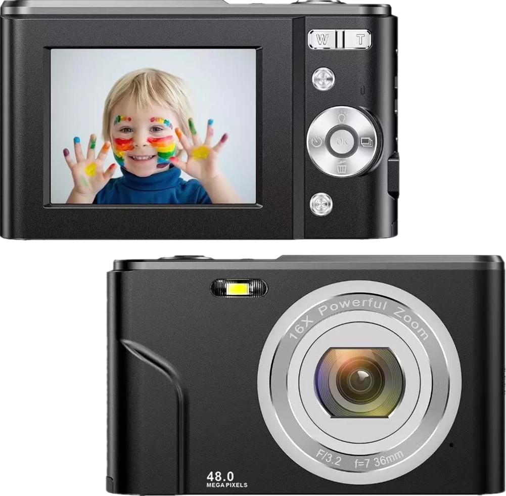 INF Appareil photo numérique 1080P, 48 M, zoom 16x, argent, ensemble 5 pièces