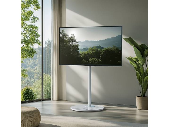 Support de meuble TV d'angle moderne, chariot de télévision au sol Mobile pour 40 à 75 pouces avec roulettes