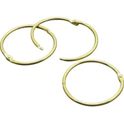 100 SPRINTIS Buchringe 50 mm, vermessingt, 100 Stück, Buchbinderinge (offen geliefert) für Buchbindereien oder zum Binden von Dokumenten & Lernmaterial, Metall, gold