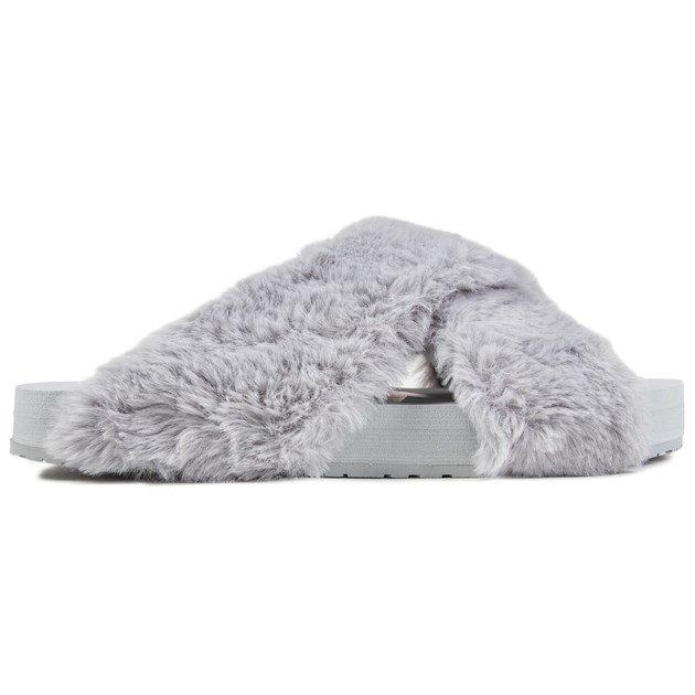 Toms Pantoffel 10016798 susie eva mid grey faux fur