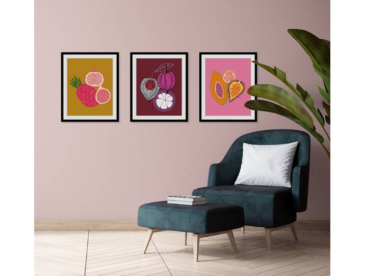 Bild QUEENCE Merlin , bunt (farbe rahmen: schwarz, farbe bild(er): bunt), B:30cm H:40cm, Acrylglas, Holz, Papier, Bilder, Bild, HD Premium Poster-Druck inkl. Holzrahmen