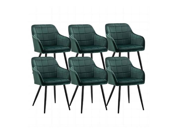 LuxusKollektion Esszimmerstuhl Esszimmerstühle 6er Set Armlehnen Samt Küchenstuhl Samt Grün 6er Set