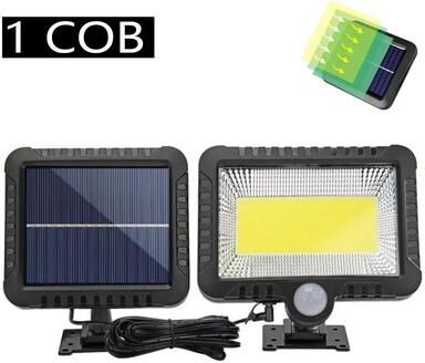 Uplifted Goods Solar Outdoor Motion Sensor Wall Light With Adjustable COB LED Split Design 1 Cob
