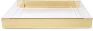 Vivience "Acrylic Serving Tray with Gold Sides, 17.75""L"