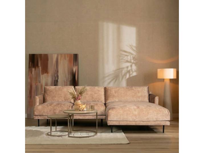 Bronx71 Ecksofa Denver Samt taupe rechts
