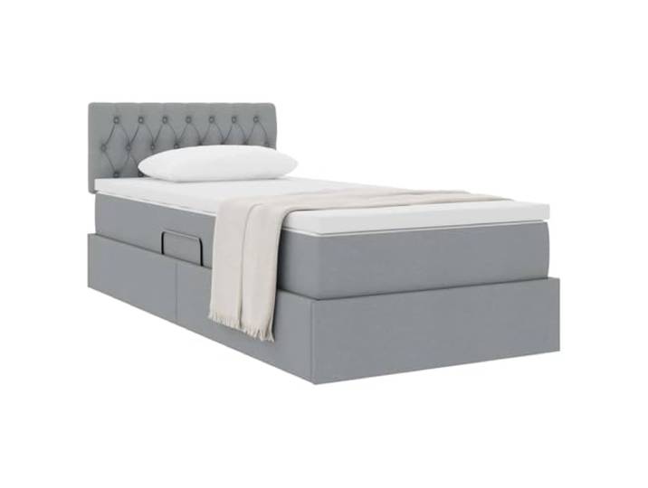 KTHLBRH Boxspringbett Hellgrau 100 x 200 cm mit Matratze Rechteckiges Design, stabiler Rahmen, Hebemechanismus, perfekt für moderne Räume