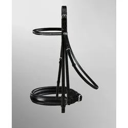 Passier Kandare LIBRA schwarz WEISS unterlegt Reithalfter Spezial + 2 Paar Zügel, Größe Pferd: Warmblut