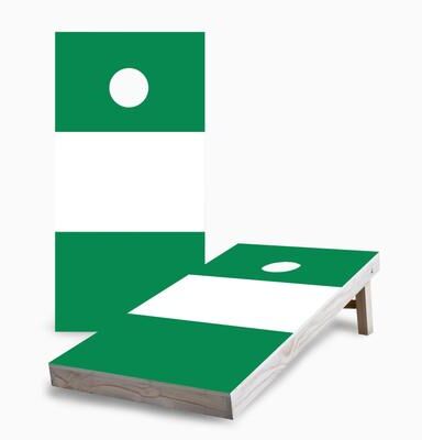 Skip's Garage Nigerian Flag Corn Hole Board Set with Carry Case