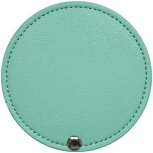 Fusion Finds Ultra Thin Compact Makeup Mirror Round PU Leather Travel Pocket Mirror For Purse & Makeup Bag lake Blue