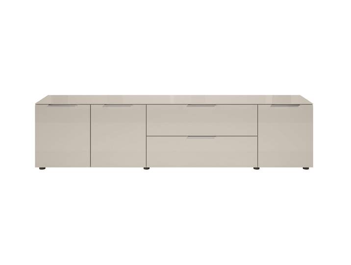 TV-Lowboard Beige-Kaschmir - Glas - 226 cm - SANTORIN