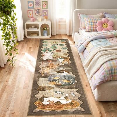 Garvee Playful Cats Area Rugs for Living Room Bedroom