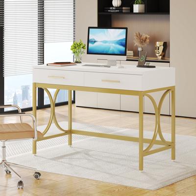 Bluebell "41"" Computer Desk with Two Drawers, Modern Study Writing Desk with Storage"