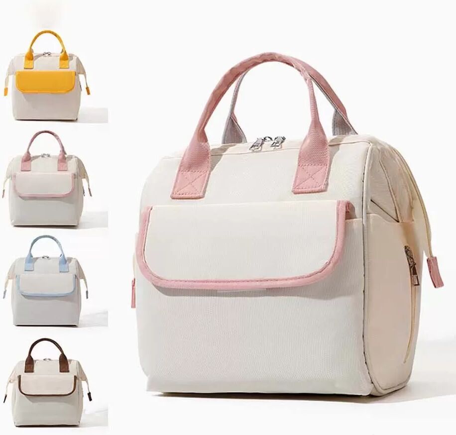 INF Minimalistische Tragetasche in Uni-Farbe - Große Oxford-Stoff Handtasche Braun