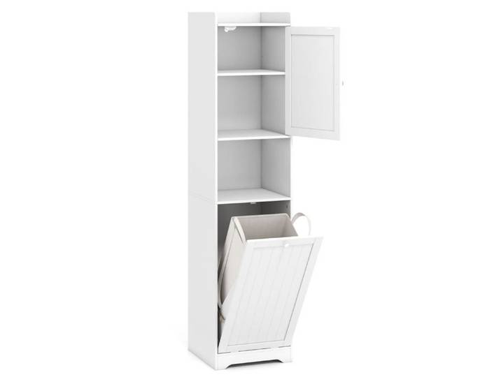 Armoire de salle de bain haute 40 x 40 x 170 cm avec sac à
