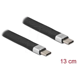 DELOCK 86939 - Sync- & Ladekabel, USB 3.1 C -> USB C, 13 cm, flach