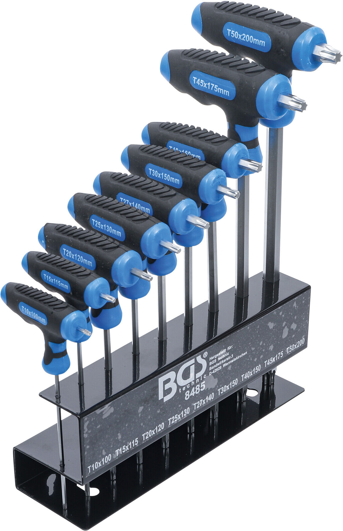 BGS T-Griff-Schlüssel-Satz T-Profil (für TX) T10 - T50 9 teilig ; BGS technic (8485)