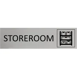 CombiCraft Aluminium Türschild Storage Room 165x45mm mit 3M-Tape zur Befestigung, einfache Kennzeichnung von Räumen und Bereichen