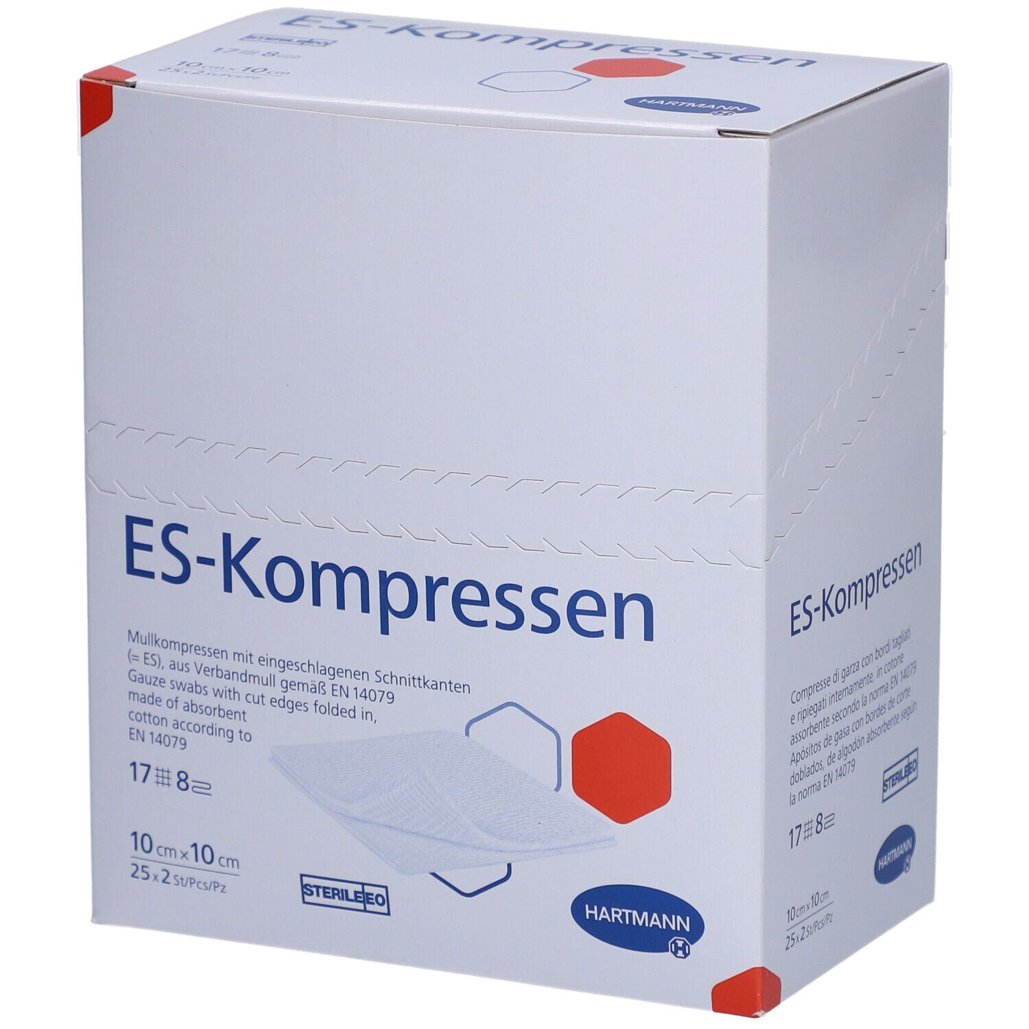Es-Kompressen steril 10x10 cm 8fach 25x2 St Kompressen