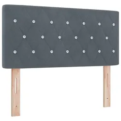 vidaXL Samt-Kopfteil Argyle mit Kopfteil Dunkelgrau 90 cm Samt