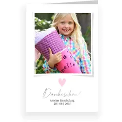 Dankeskarte Einschulung: Dream Big mit Fotos in Weiß