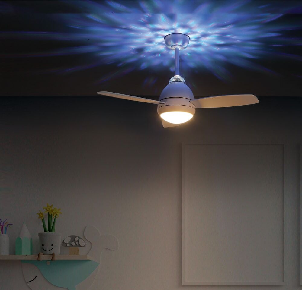 Sulion Ventilador de techo led blanco con altavoz 97cm