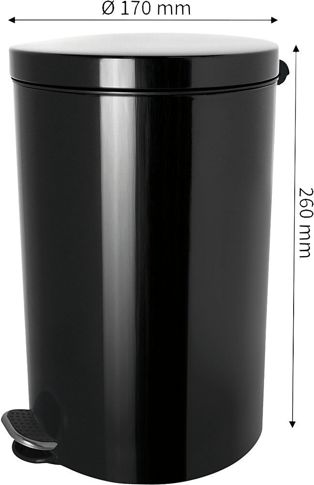 Silberionen-Tretabfallsammler, mit Kunststoff Inneneimer, Volumen 3 l, schwarz helit