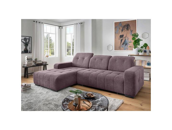 Livetastic Ecksofa Vicari, Bordeaux, Metall, Uni, Ottomane links, L-Form, 292x185 cm, Liegefunktion, USB-Anschluss, elektrischer Sitzvorzug, USB-C-Anschluss, Wohnzimmer, Sofas & Couches, Wohnlandschaften, Ecksofas