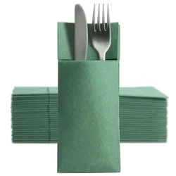 Ornamensa Softpoint 50 Besteckservietten Bestecktaschen grün