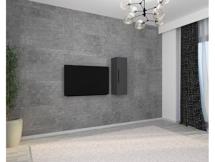 Meuble suspendu Arila B 95cm Gris/Anthracite