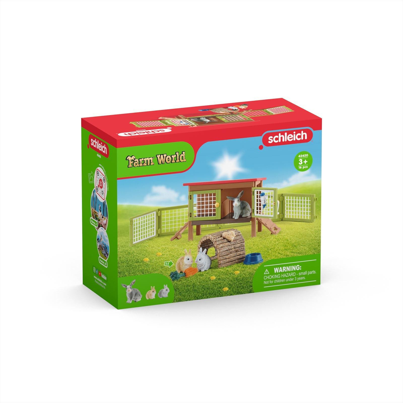 Schleich Farm World 42420 Kaninchenstall Spielfiguren-Set