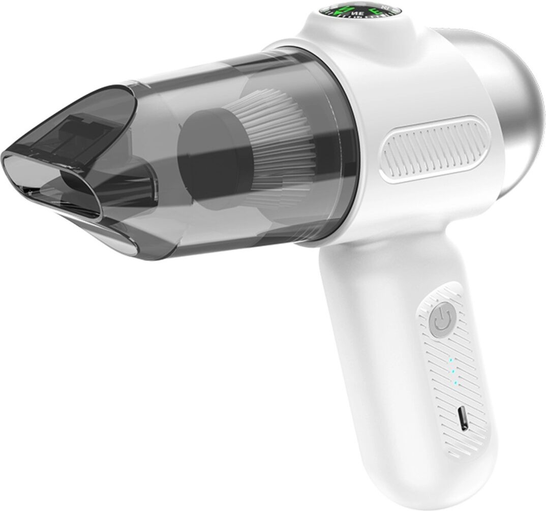 INF Multifunktionaler 5-in-1 Akku-Handstaubsauger mit 15000Pa, bürstenlosem Motor, sichtbarem Staubbecher und USB-C Weiß