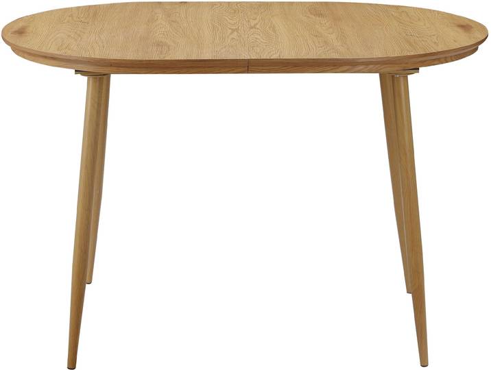 Esstisch GOODPRODUCT Belleville , braun (eiche, eichefarben, eichefarben), B:120cm H:76cm T:80cm, MDF, Metall, Tische, Esstisch, mit Anstecksplatte, ausziehbar 120-160 cm, Höhe 77 cm