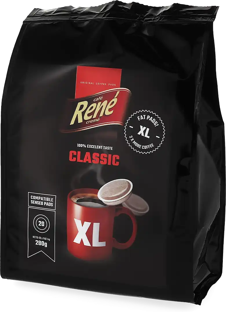 Café René   Classic (XL) - 20 Dosettes de café pour Senseo - Café noir - Compatible Senseo
