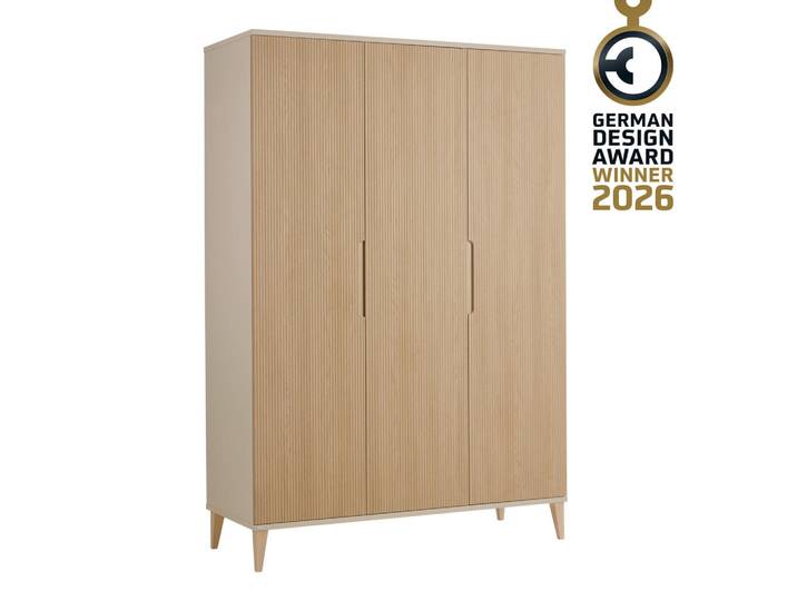 Paidi Babykleiderschrank Jonte, Eiche, Beige, 5 Fächer, 141x207x56 cm, Babymöbel, Babykleiderschrank